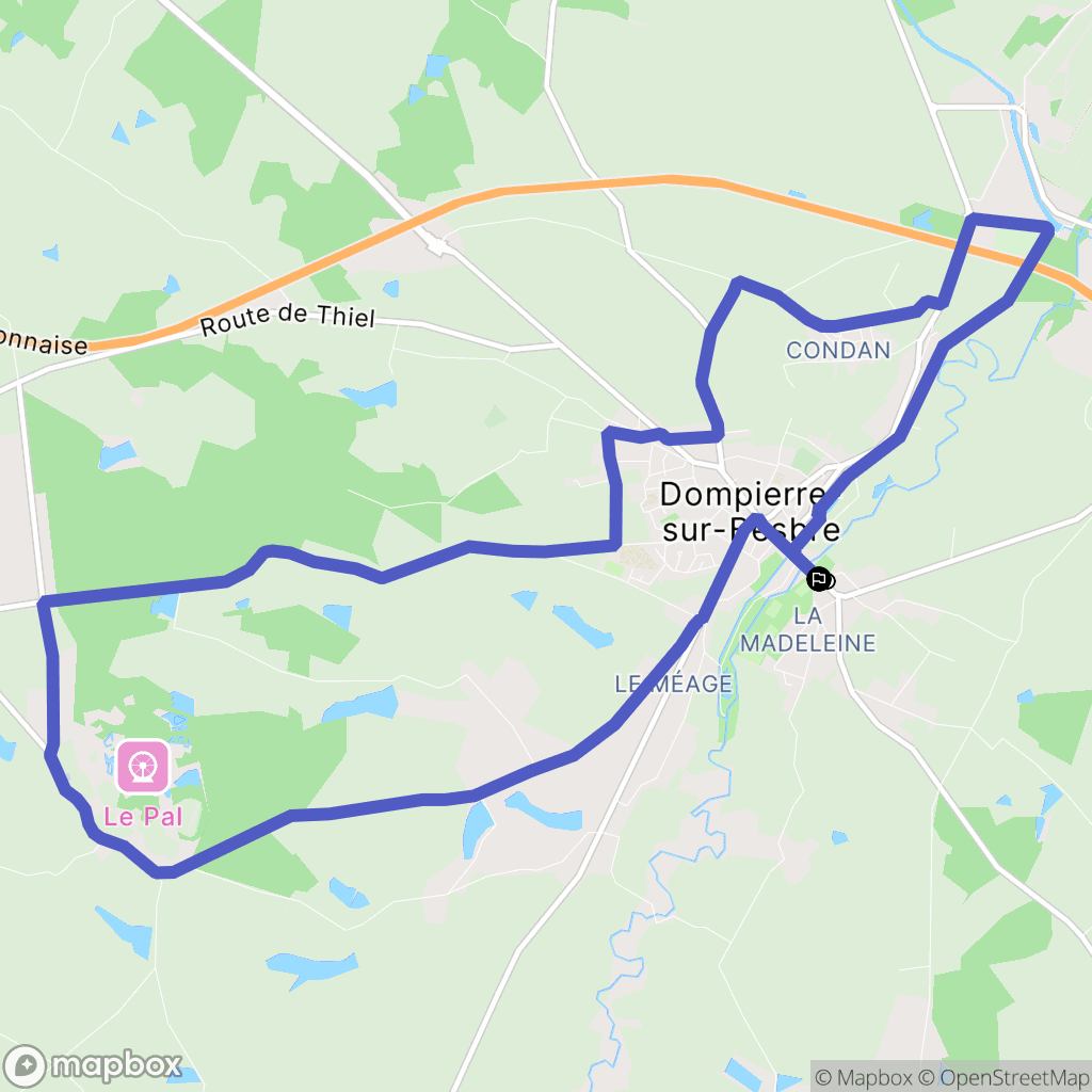 Dompierre-sur-Besbre : carte du parcours de randonnée - France