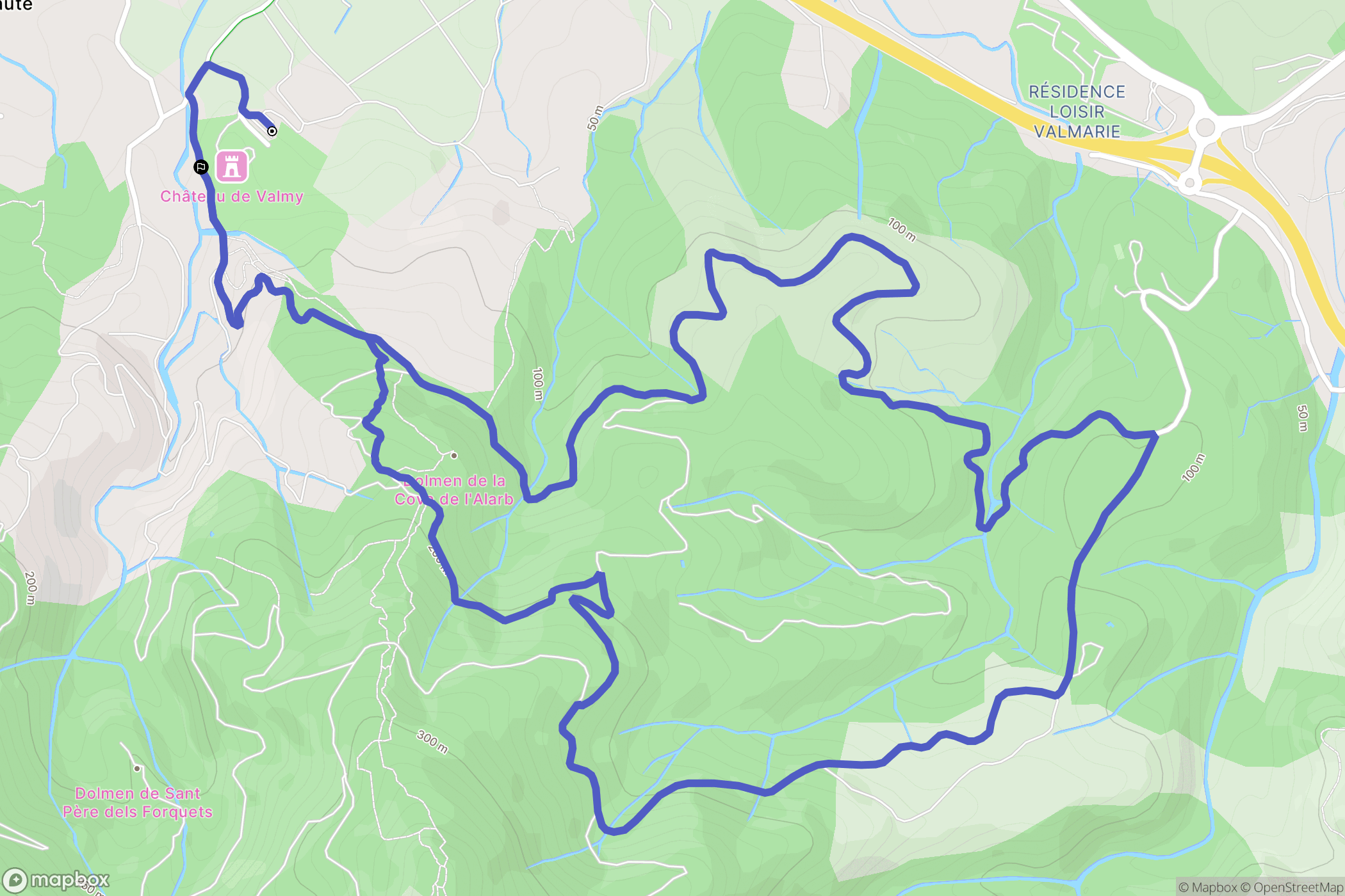 Argelès-sur-Mer : carte du parcours de randonnée - France