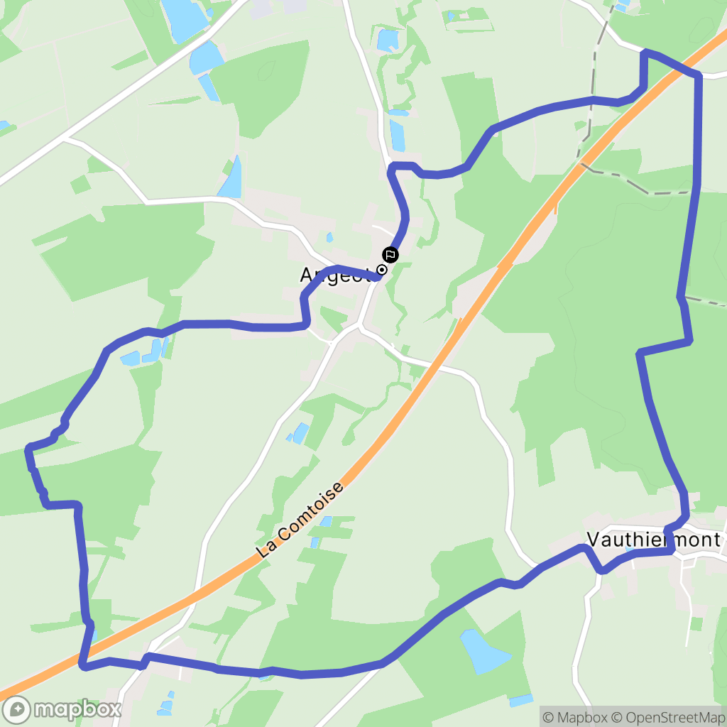 Angeot : carte du parcours de randonnée - France