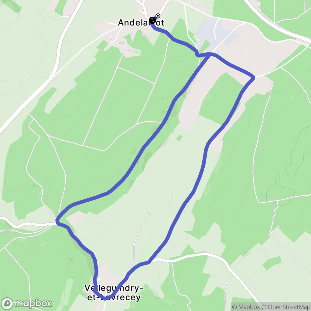Andelarrot : carte du parcours de randonnée - France
