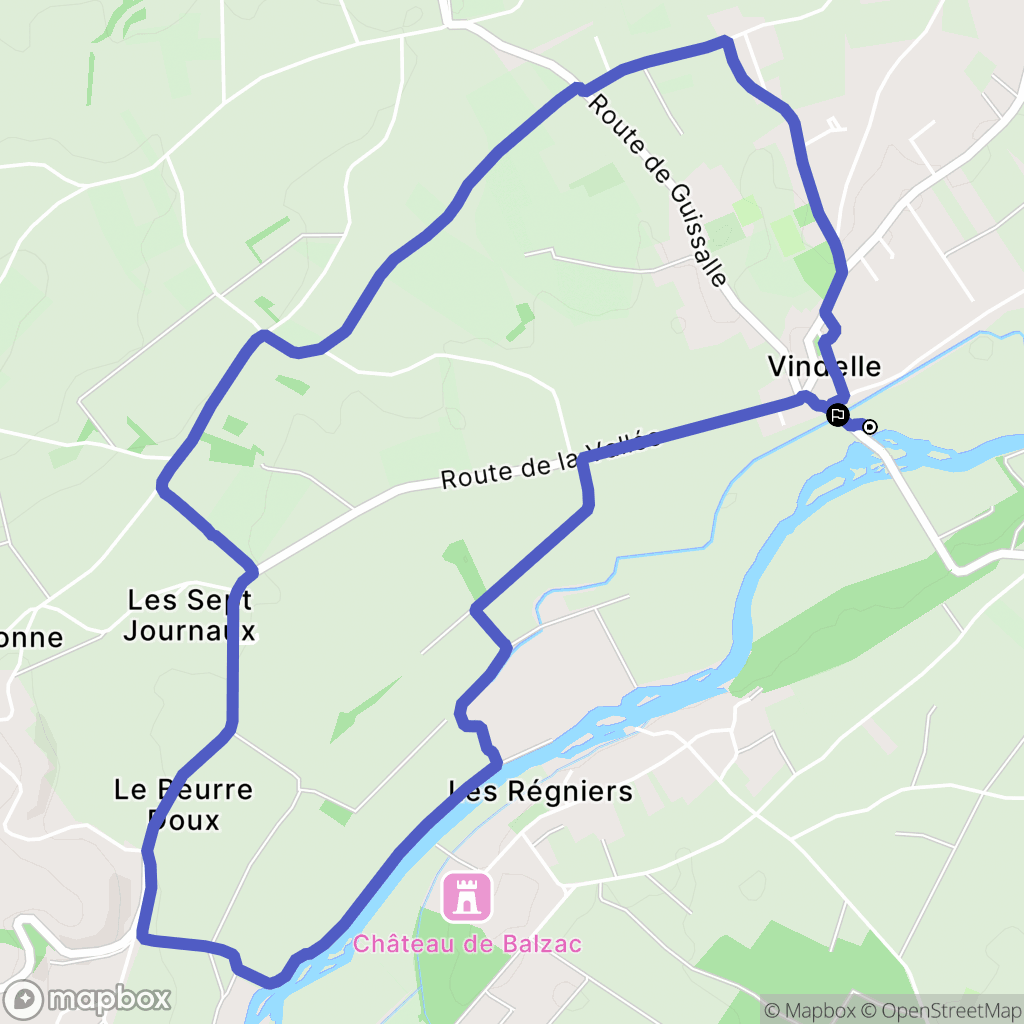 Vindelle : carte du parcours de randonnée - France