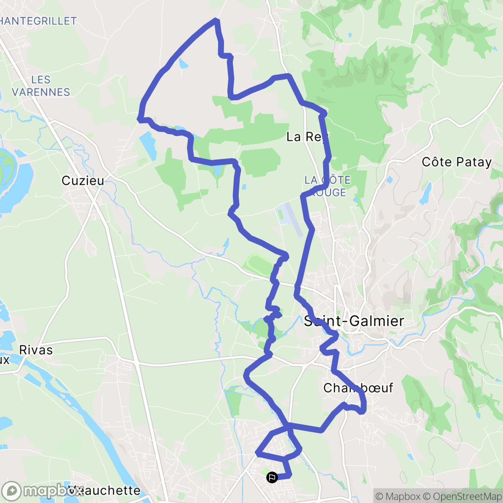 Veauche : carte du parcours de randonnée - France