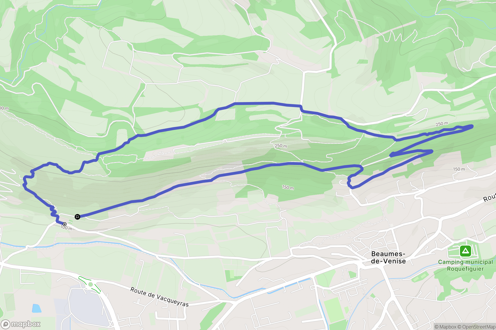 Beaumes-de-Venise : carte du parcours de randonnée - France
