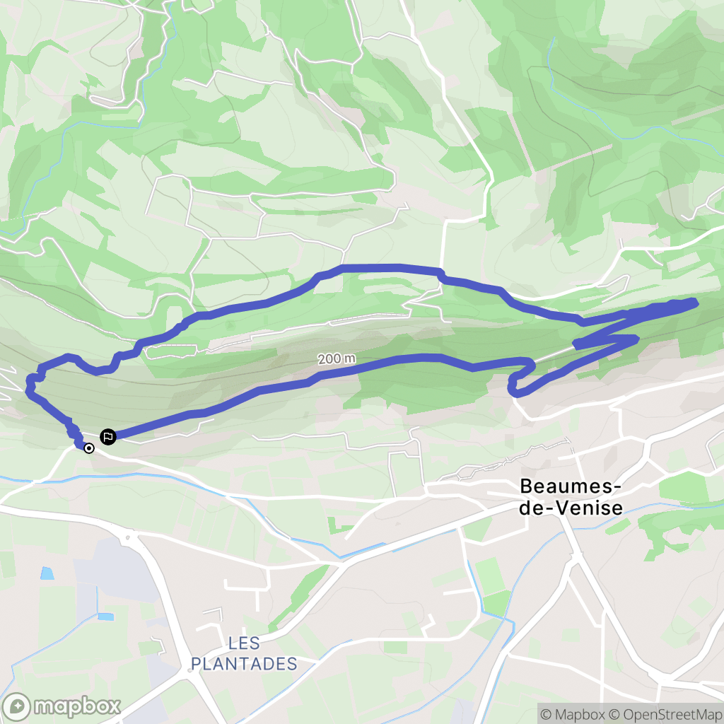 Beaumes-de-Venise : carte du parcours de randonnée - France