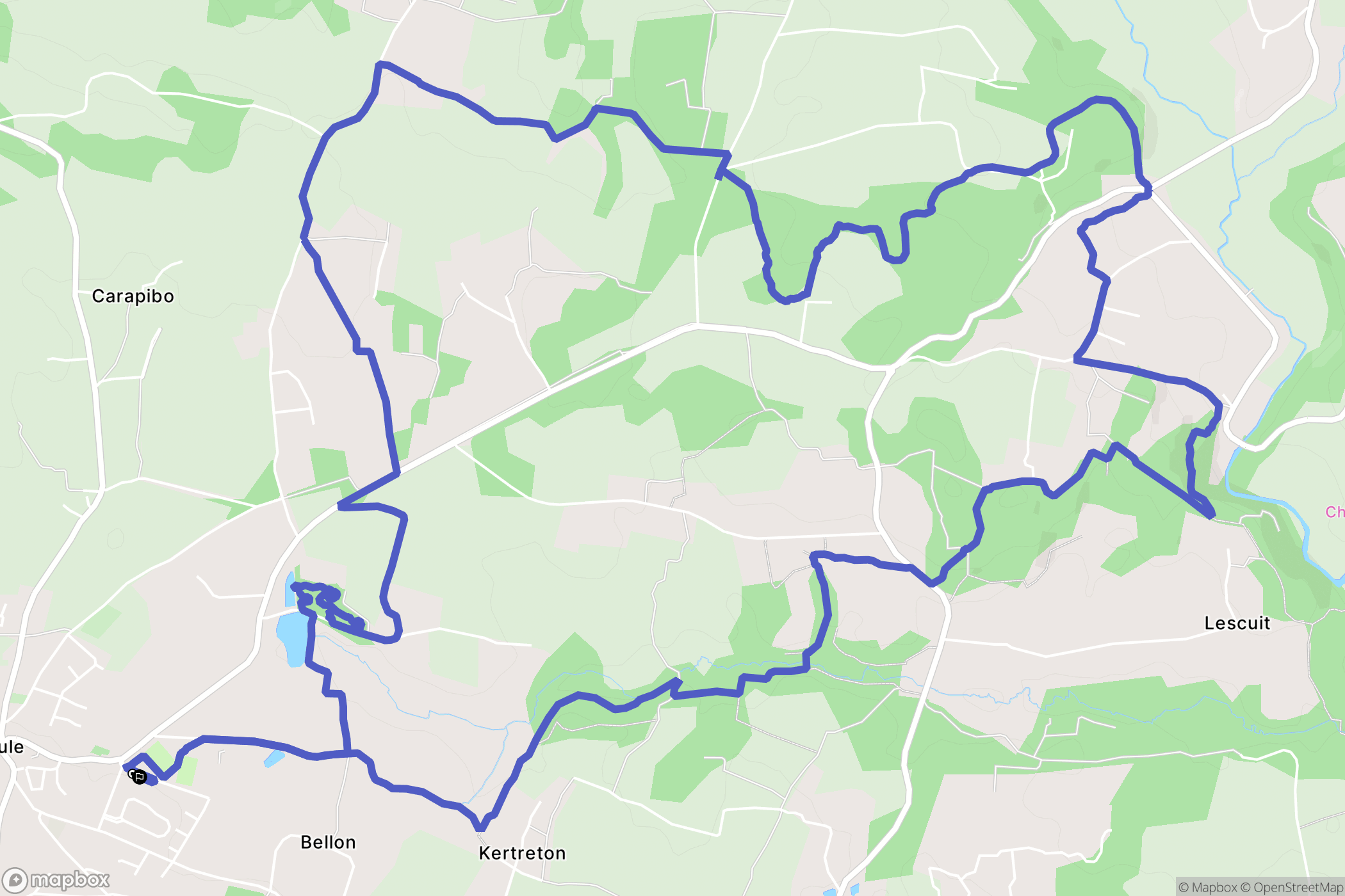 Péaule : carte du parcours de randonnée - France