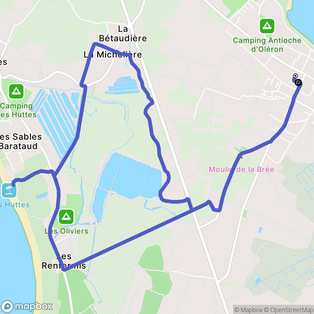 La Brée-les-Bains : carte du parcours de randonnée - France