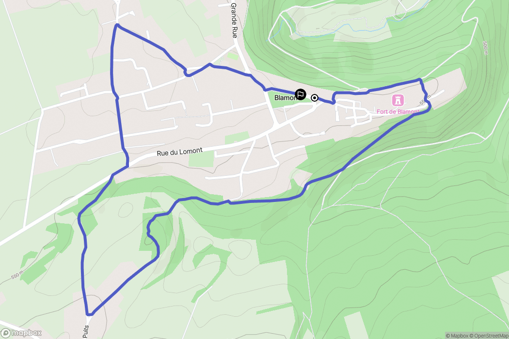 Blamont : carte du parcours de randonnée - France