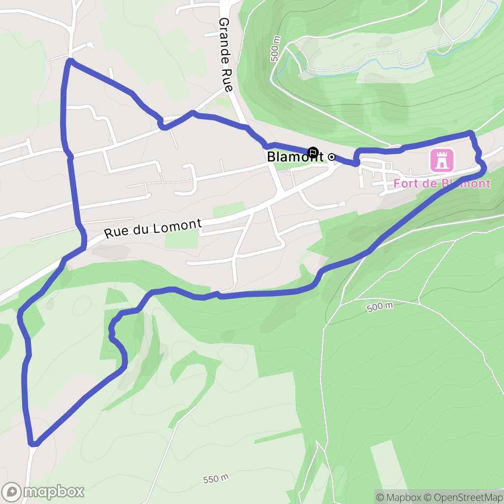 Blamont : carte du parcours de randonnée - France