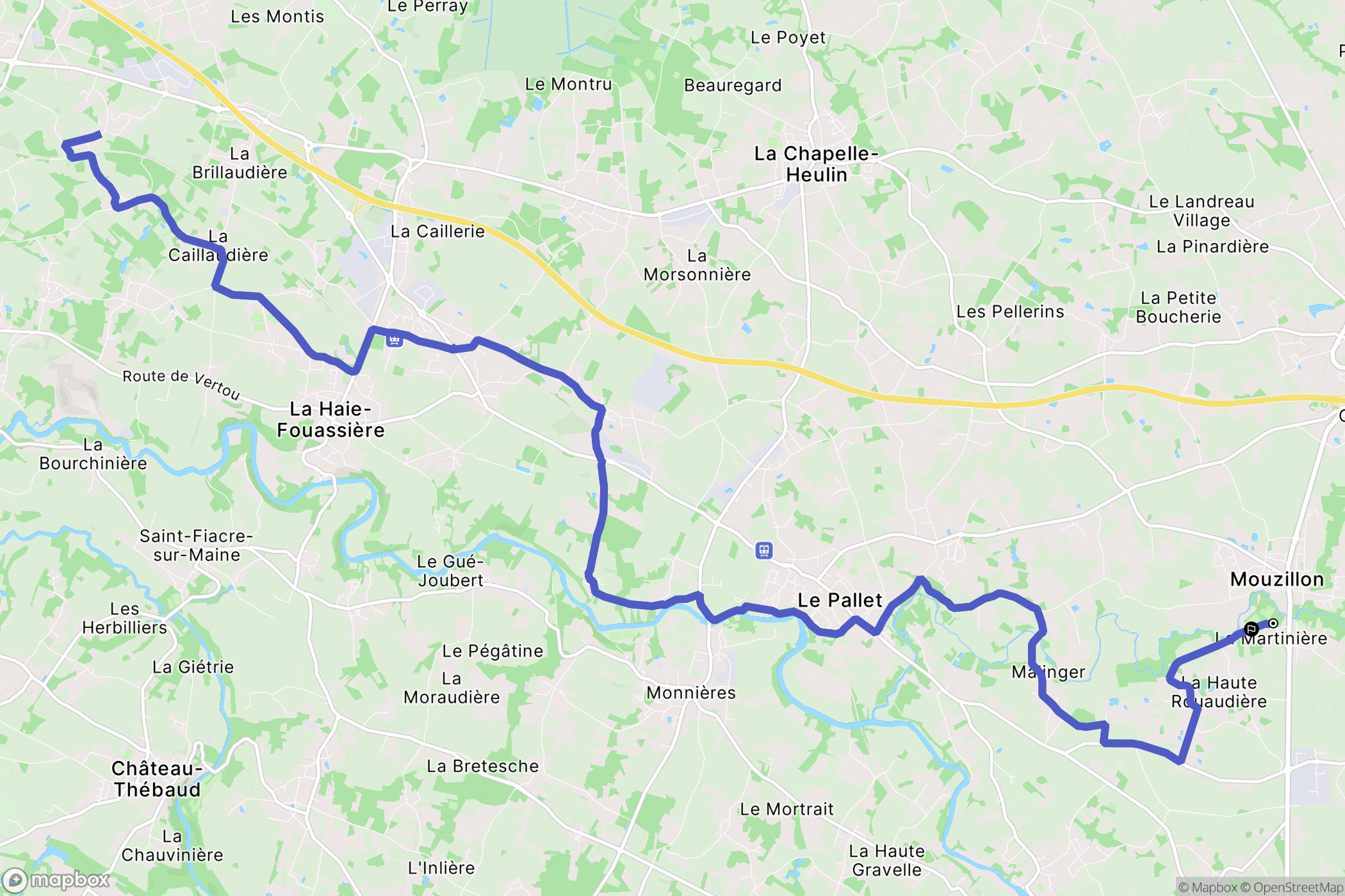 Mouzillon : carte du parcours de randonnée - France