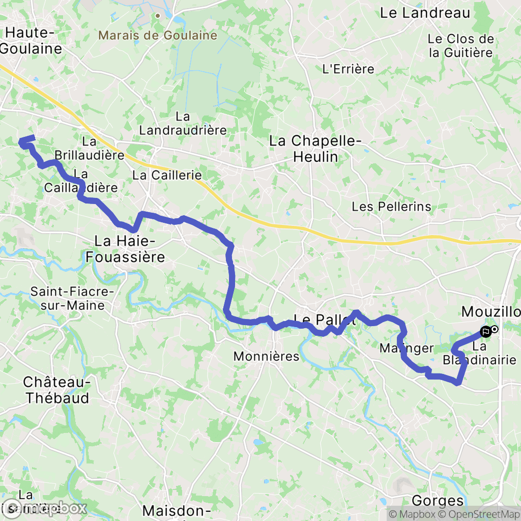 Mouzillon : carte du parcours de randonnée - France