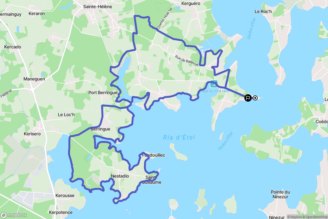 Sainte-Hélène : carte du parcours de randonnée - France