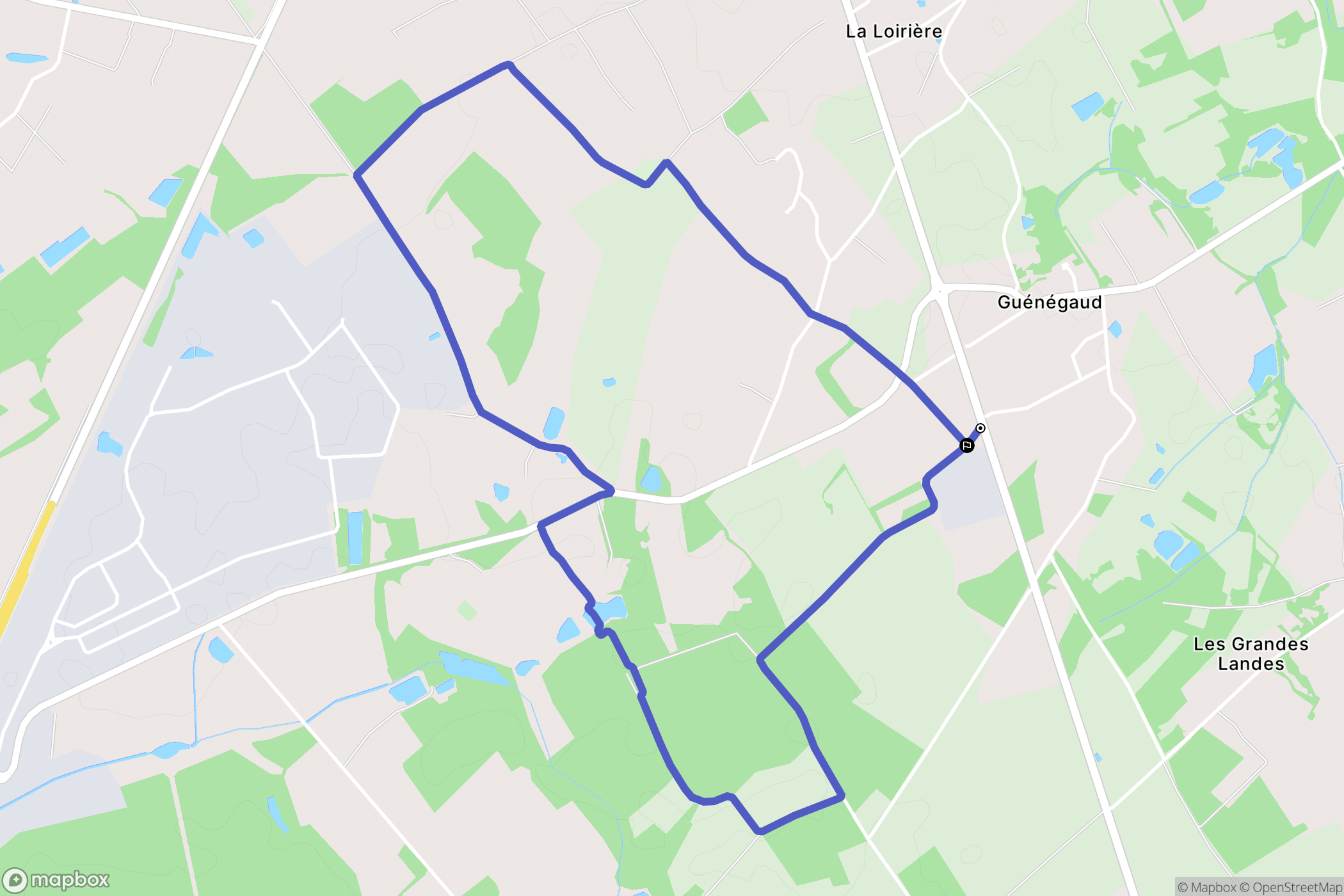 Le Bignon : carte du parcours de randonnée - France