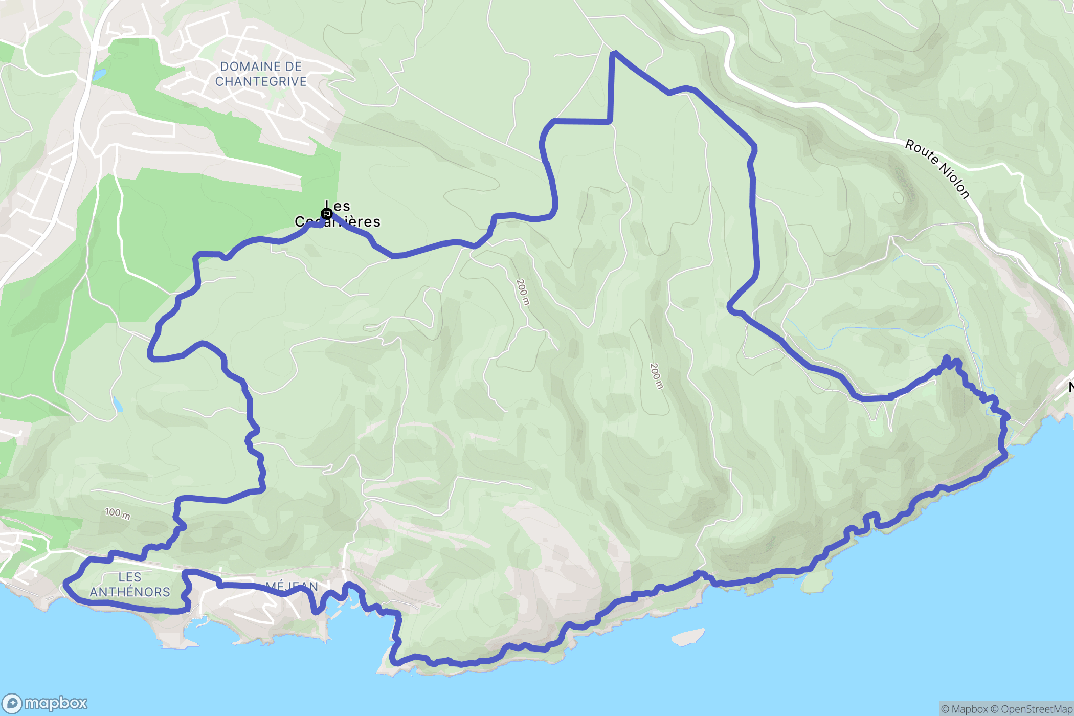 Ensuès-la-Redonne : carte du parcours de randonnée - France