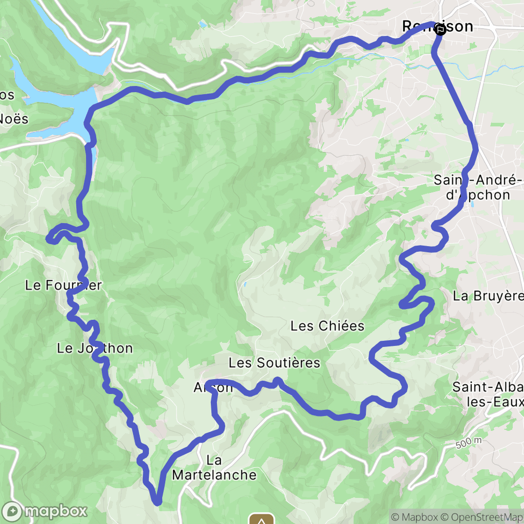 Renaison : carte du parcours de randonnée - France