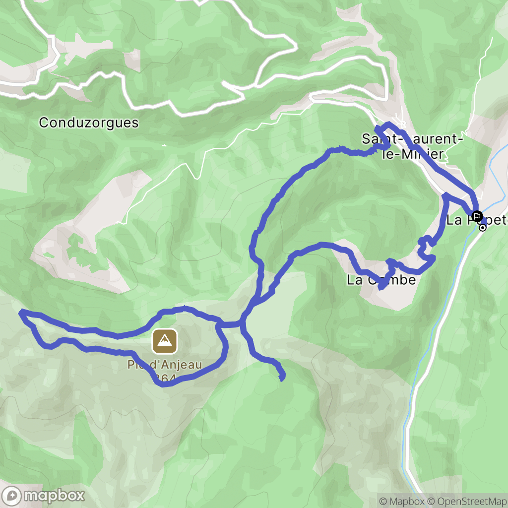 Saint-Laurent-le-Minier : carte du parcours de randonnée - France
