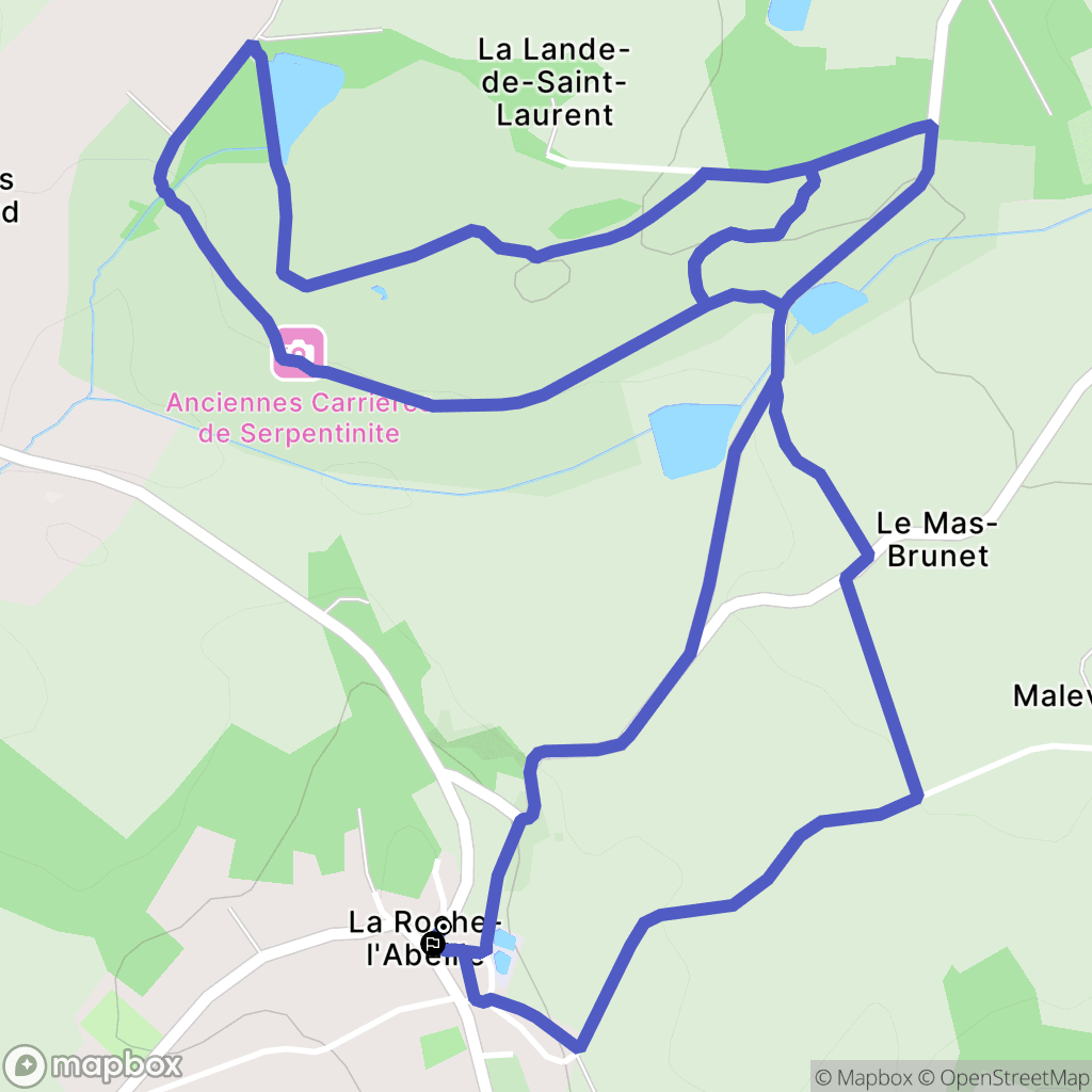 La Roche-l'Abeille : carte du parcours de randonnée - France