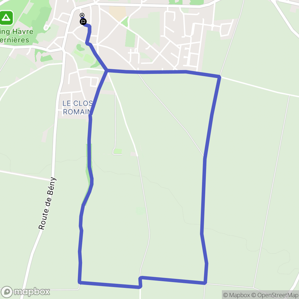 Bernières-sur-Mer : carte du parcours de randonnée - France