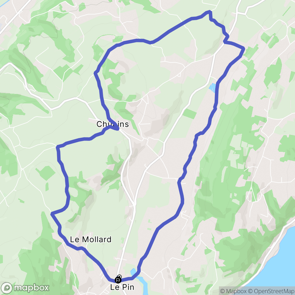 Villages du Lac de Paladru : carte du parcours de randonnée - France