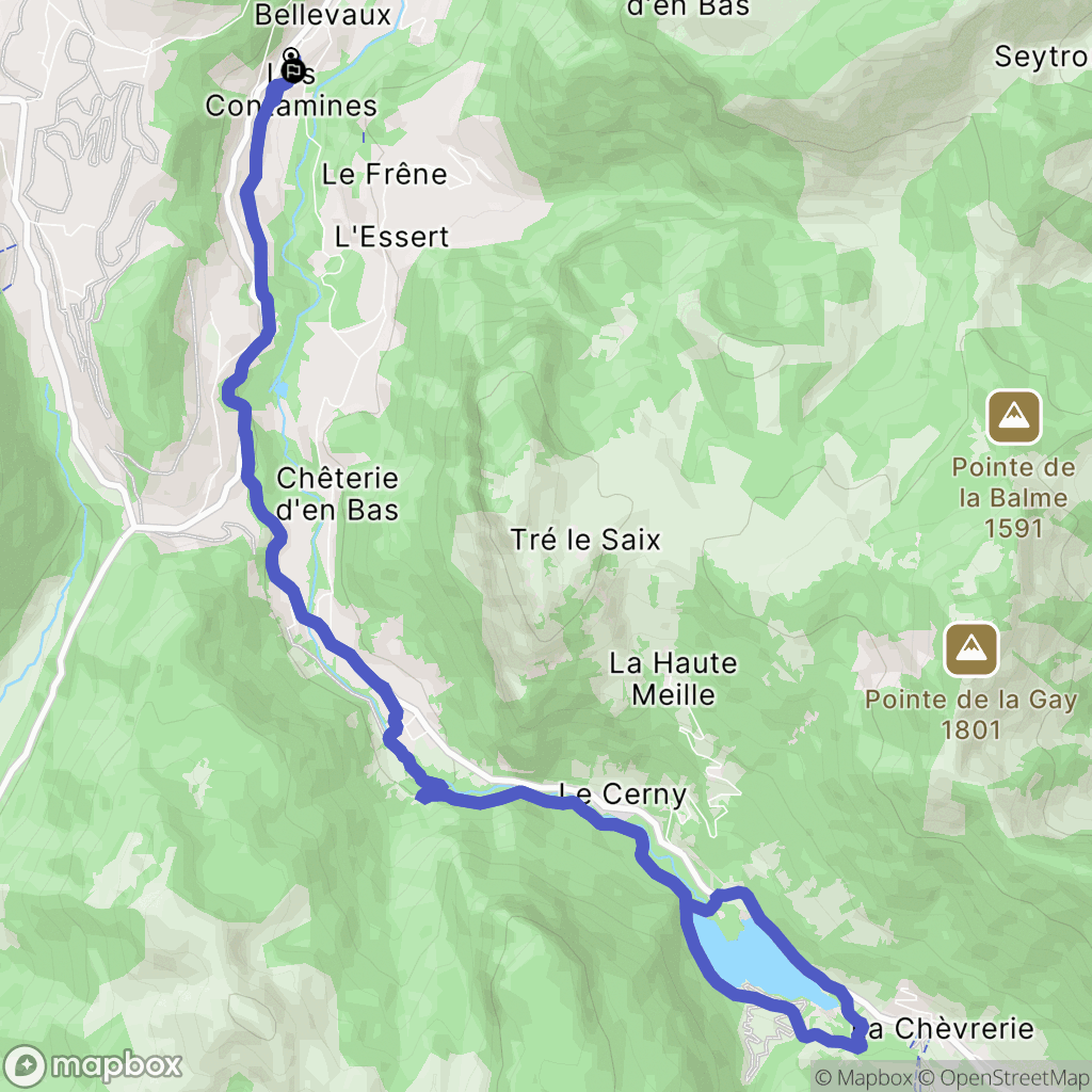Bellevaux : carte du parcours de randonnée - France