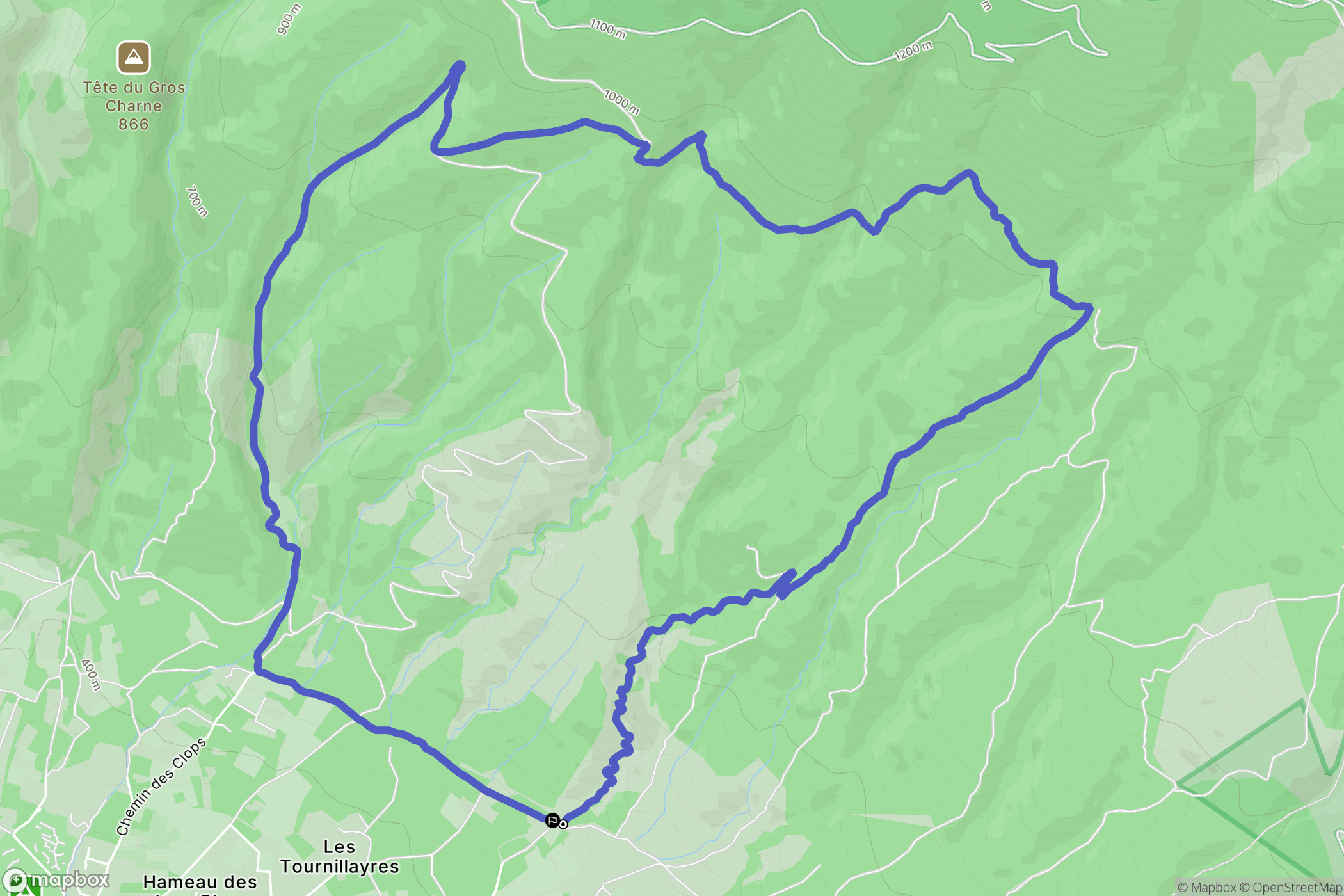Bédoin : carte du parcours de randonnée - France