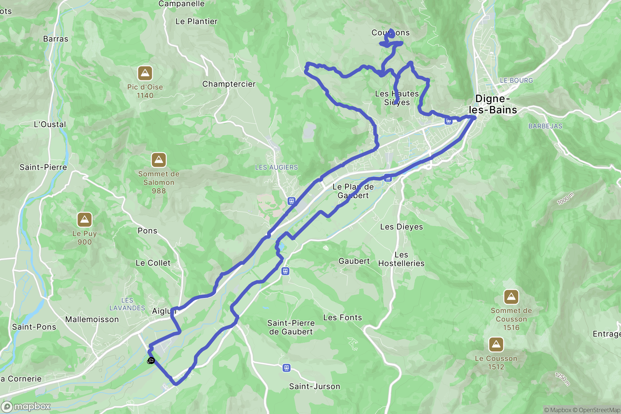 Mallemoisson : carte du parcours de randonnée - France