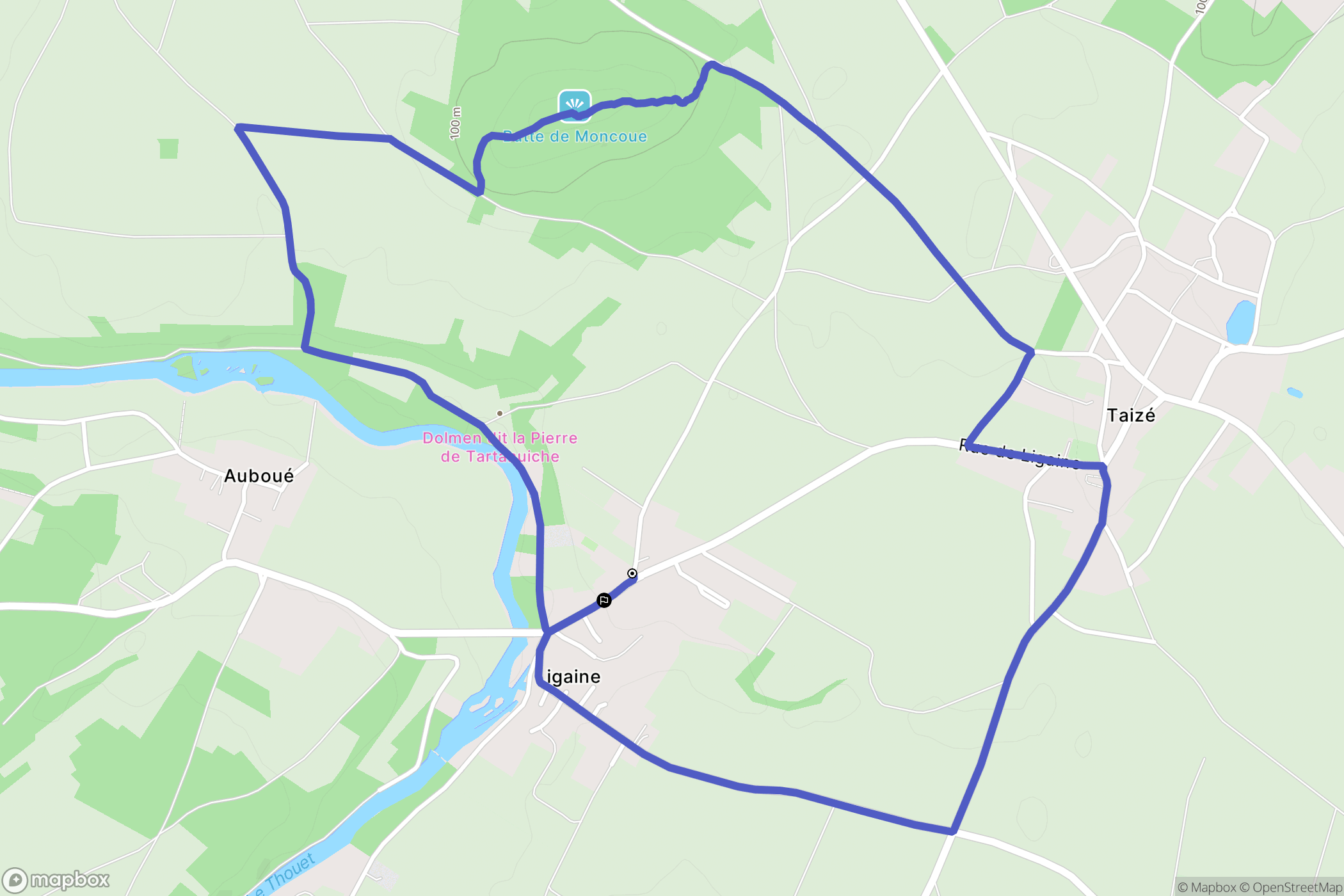 Plaine-et-Vallées : carte du parcours de randonnée - France