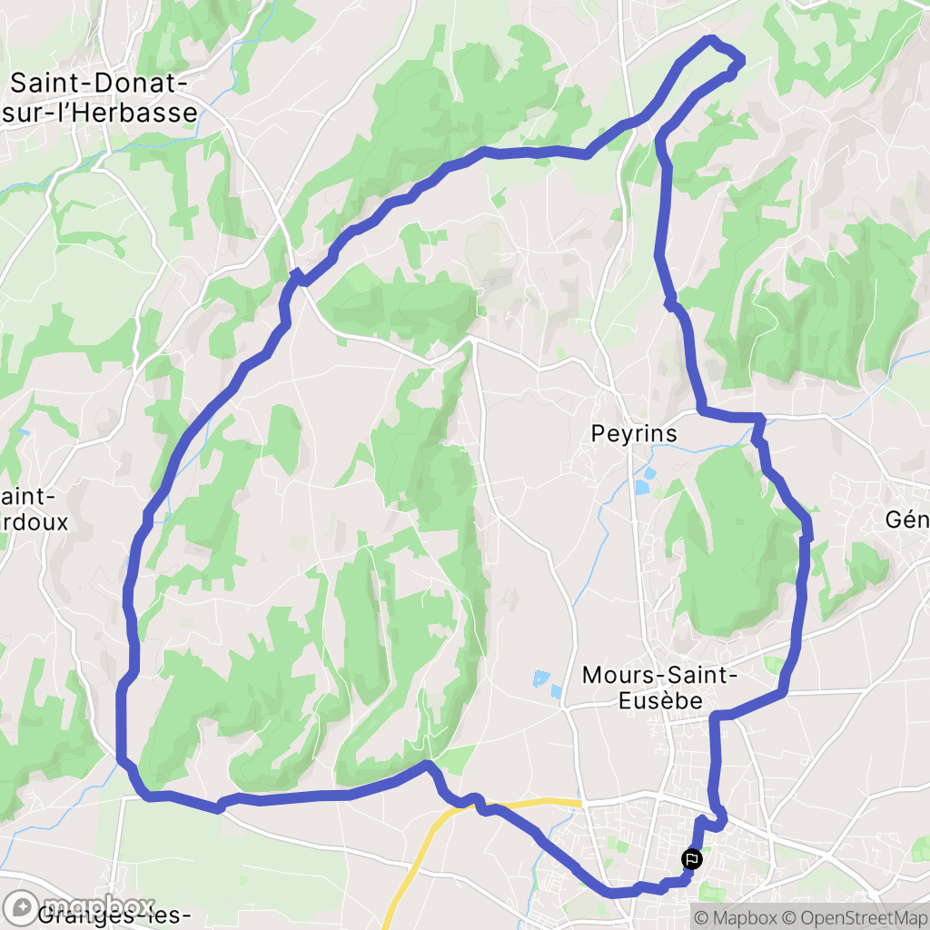 Romans-sur-Isère : carte du parcours de randonnée - France