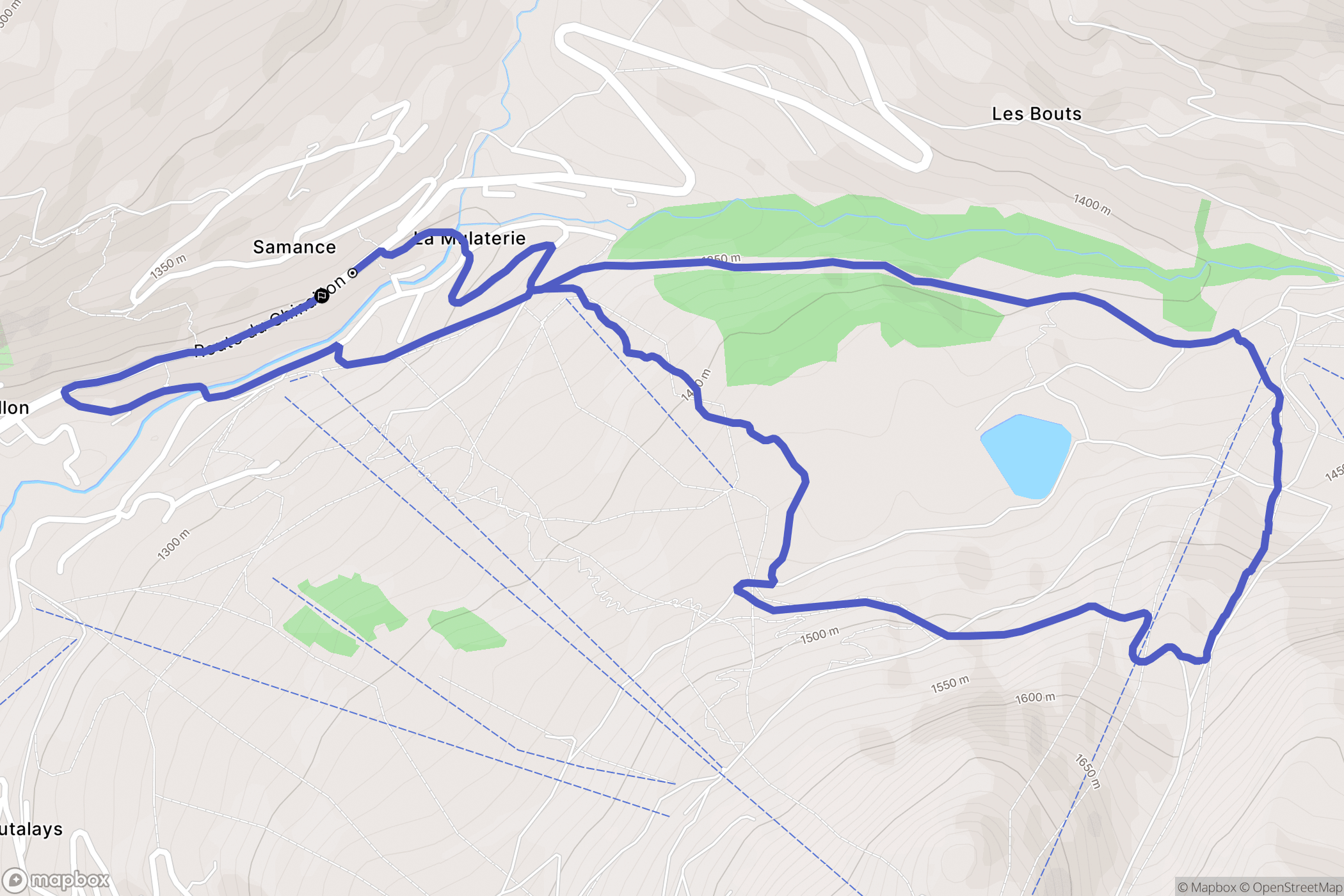 Le Grand-Bornand : carte du parcours de randonnée - France