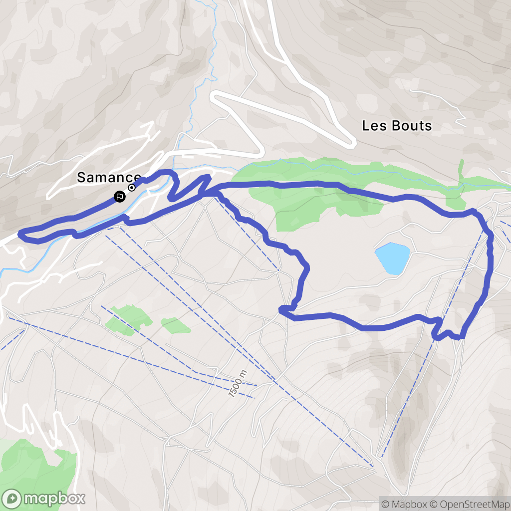 Le Grand-Bornand : carte du parcours de randonnée - France