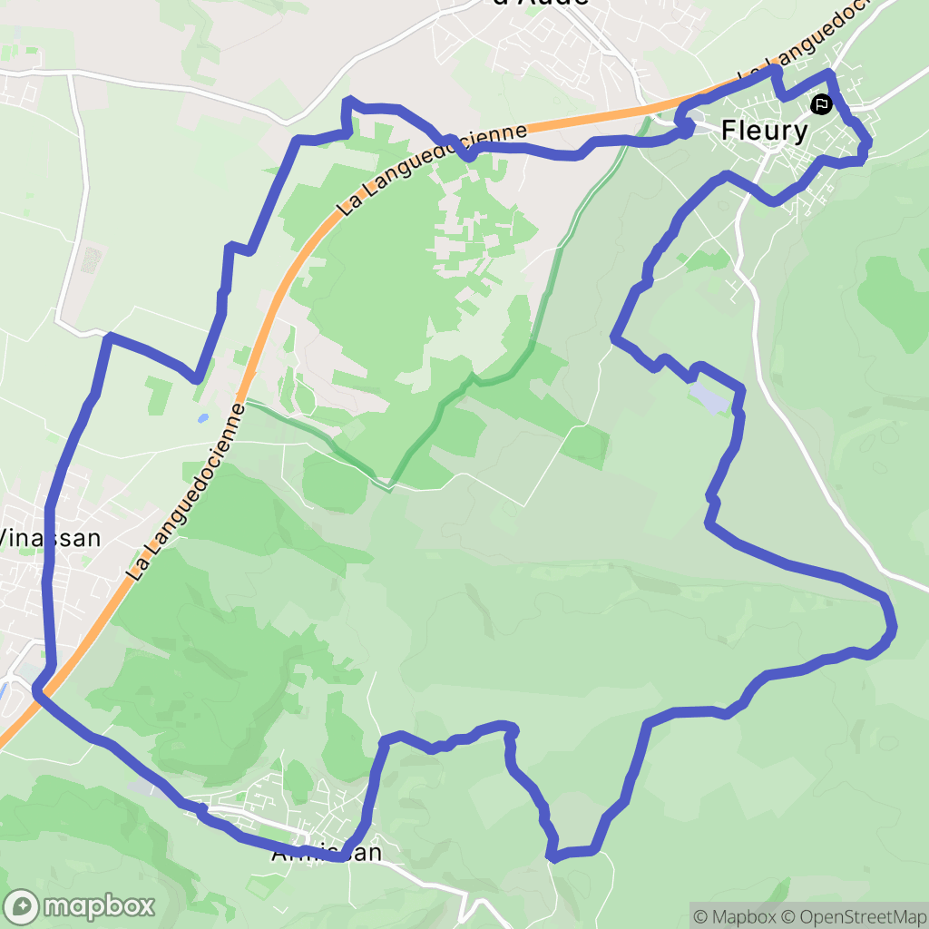 Fleury : carte du parcours de randonnée - France