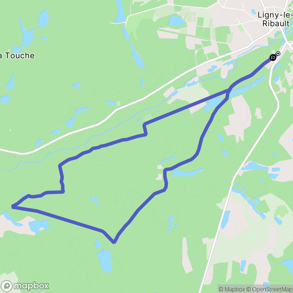 Ligny-le-Ribault : carte du parcours de randonnée - France