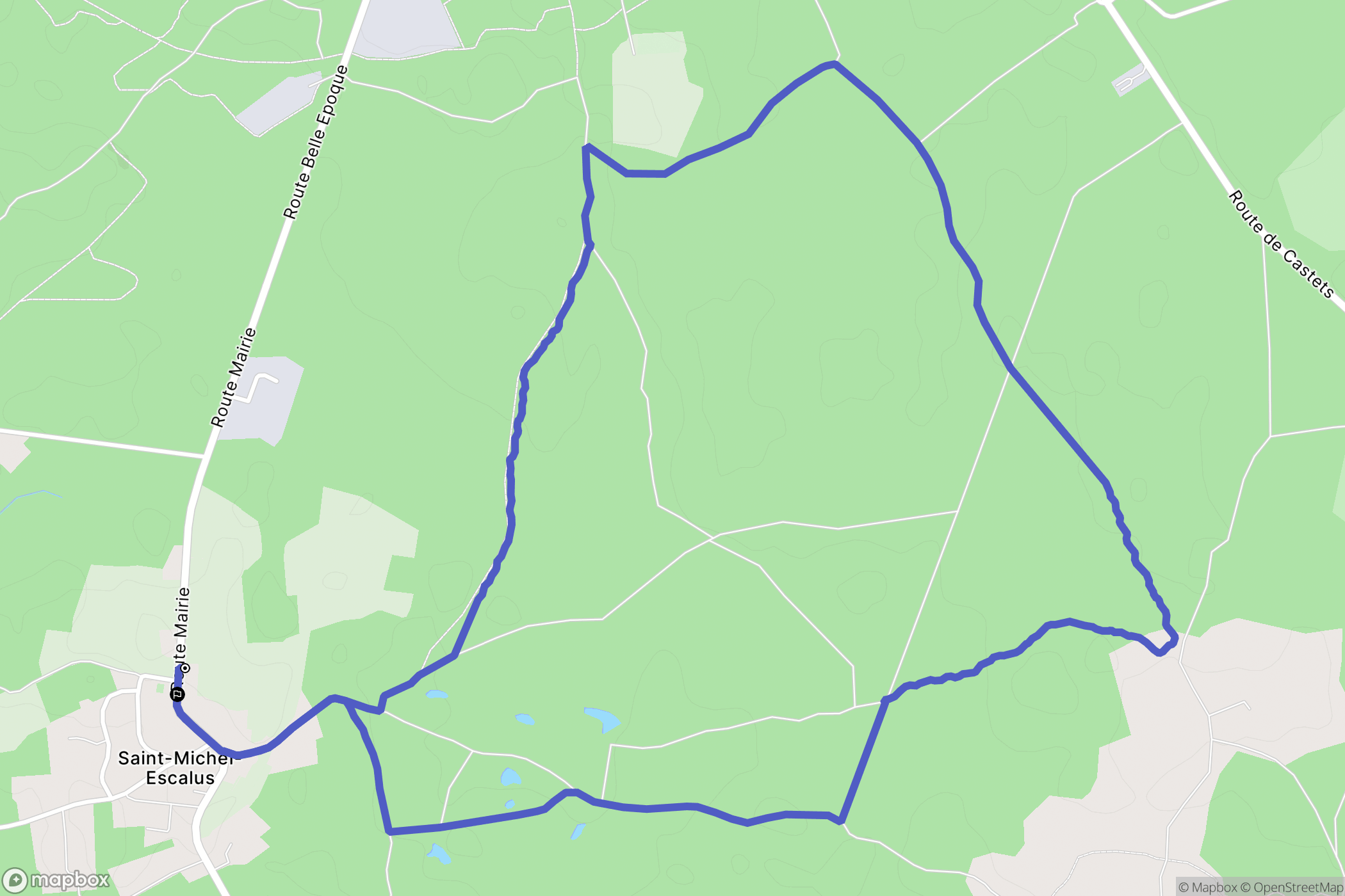 Saint-Michel-Escalus : carte du parcours de randonnée - France