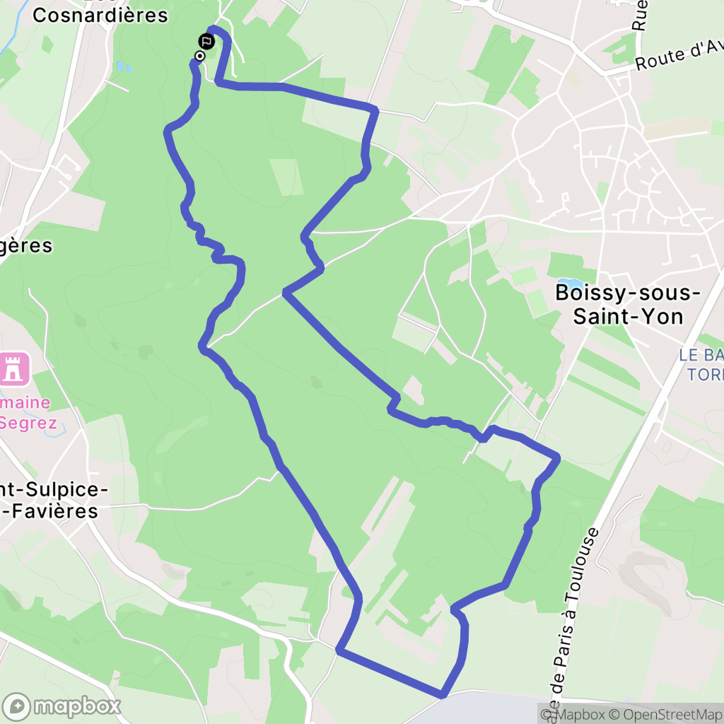 Saint-Yon : carte du parcours de randonnée - France