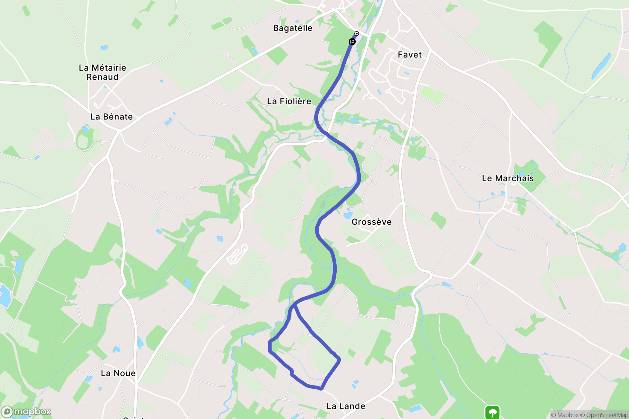 Corcoué-sur-Logne : carte du parcours de randonnée - France