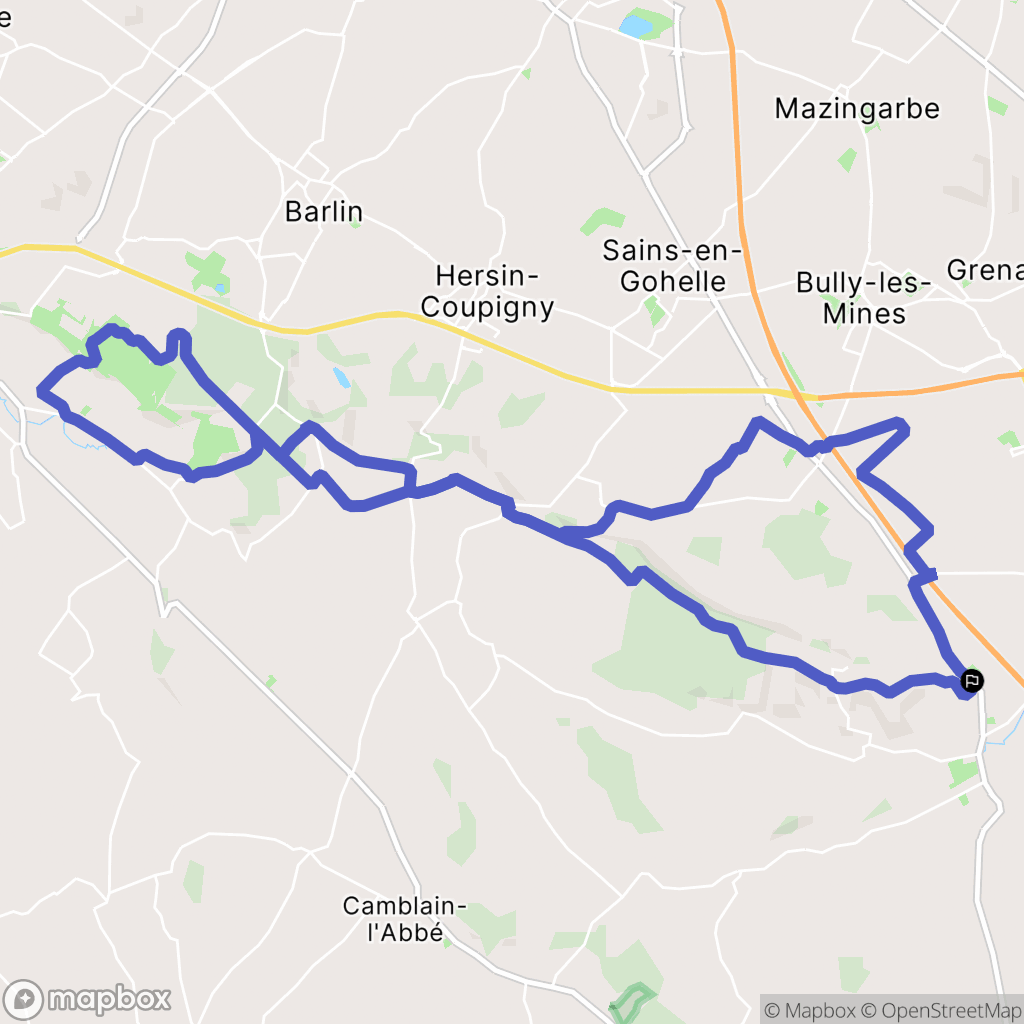 Souchez : carte du parcours de randonnée - France