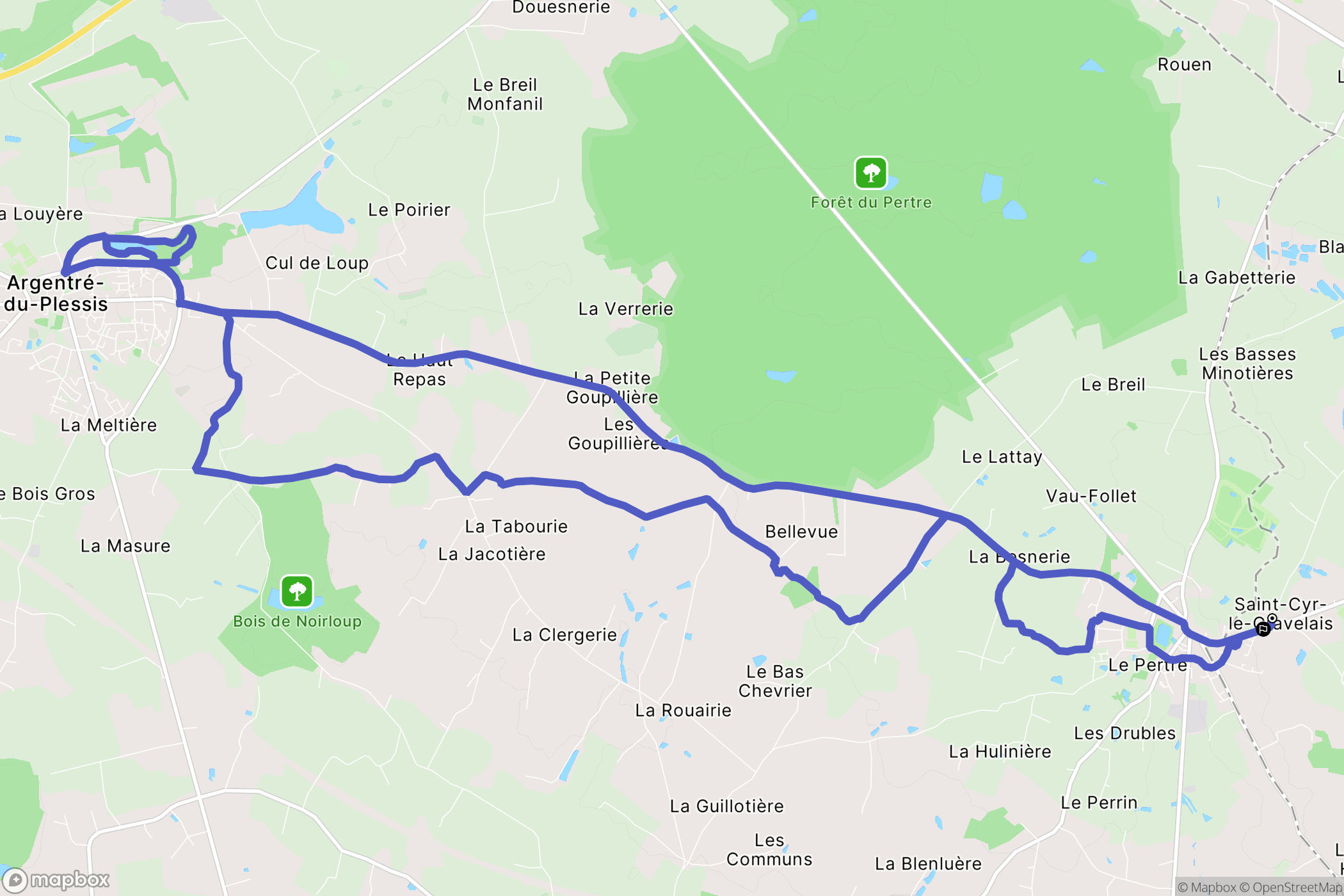 Saint-Cyr-le-Gravelais : carte du parcours de randonnée - France