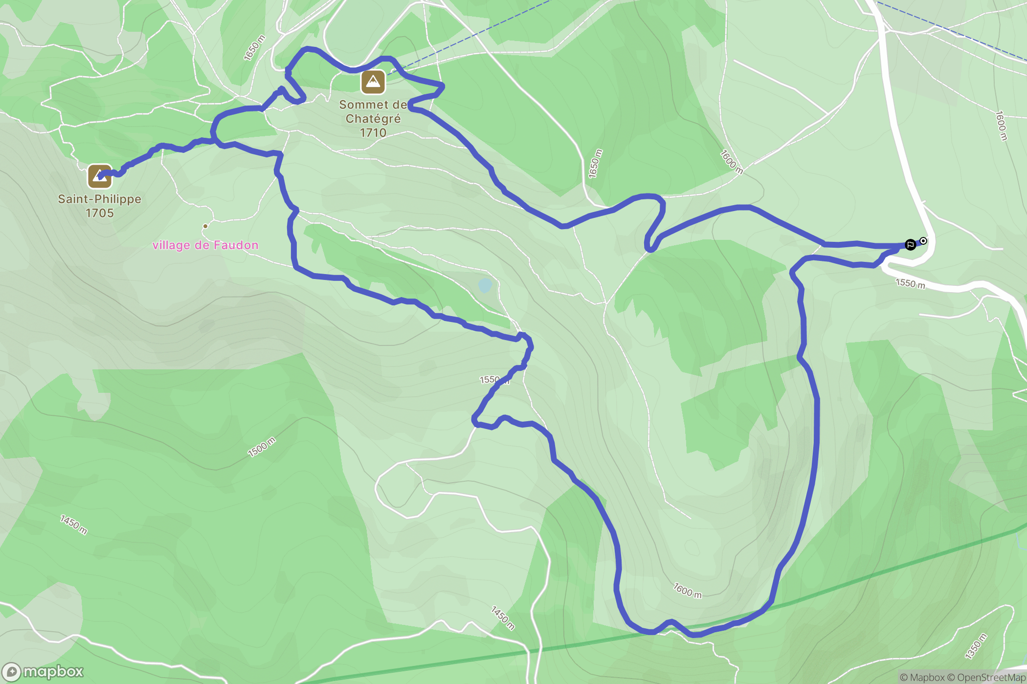 Ancelle : carte du parcours de randonnée - France