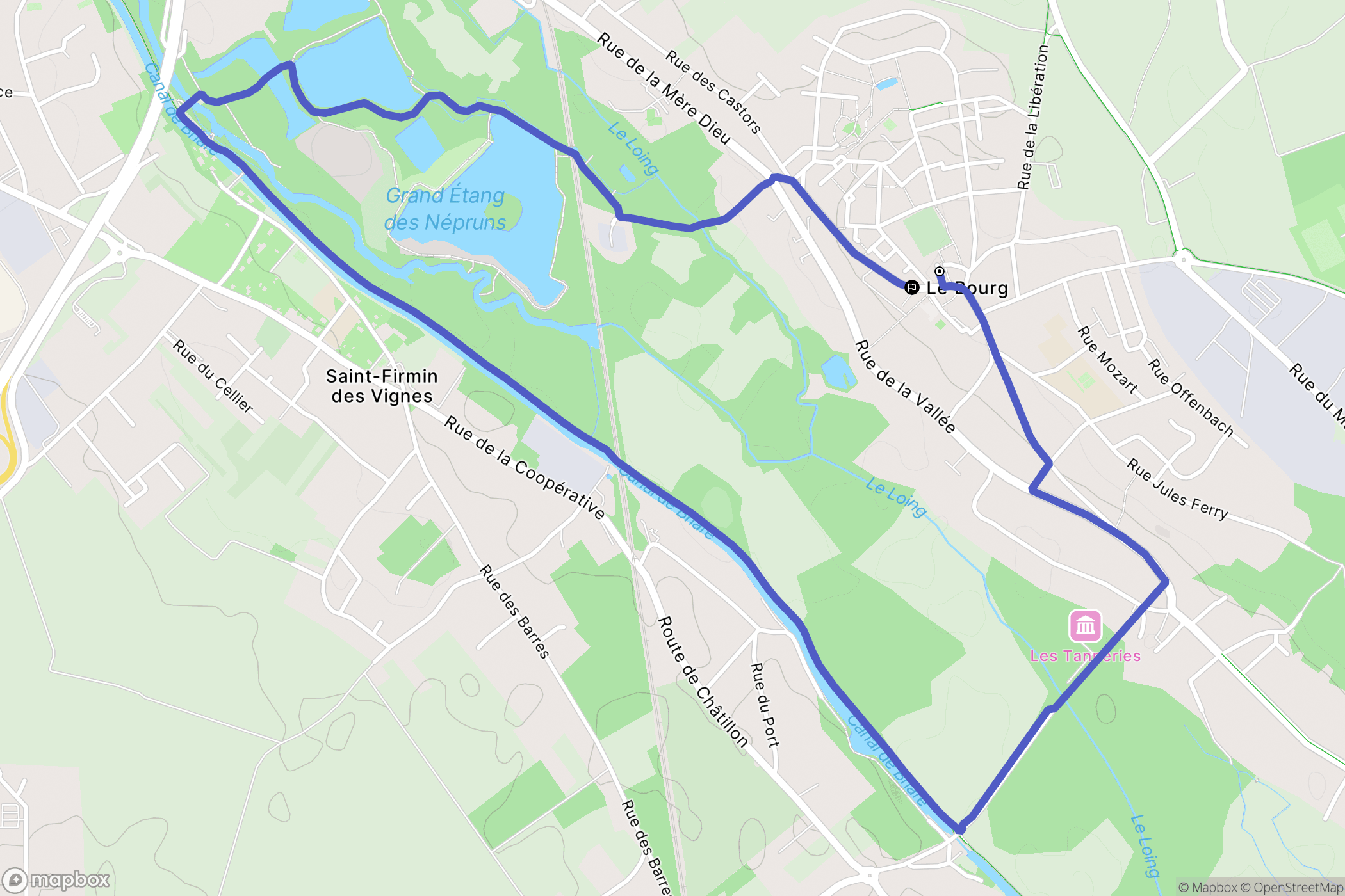 Amilly : carte du parcours de randonnée - France
