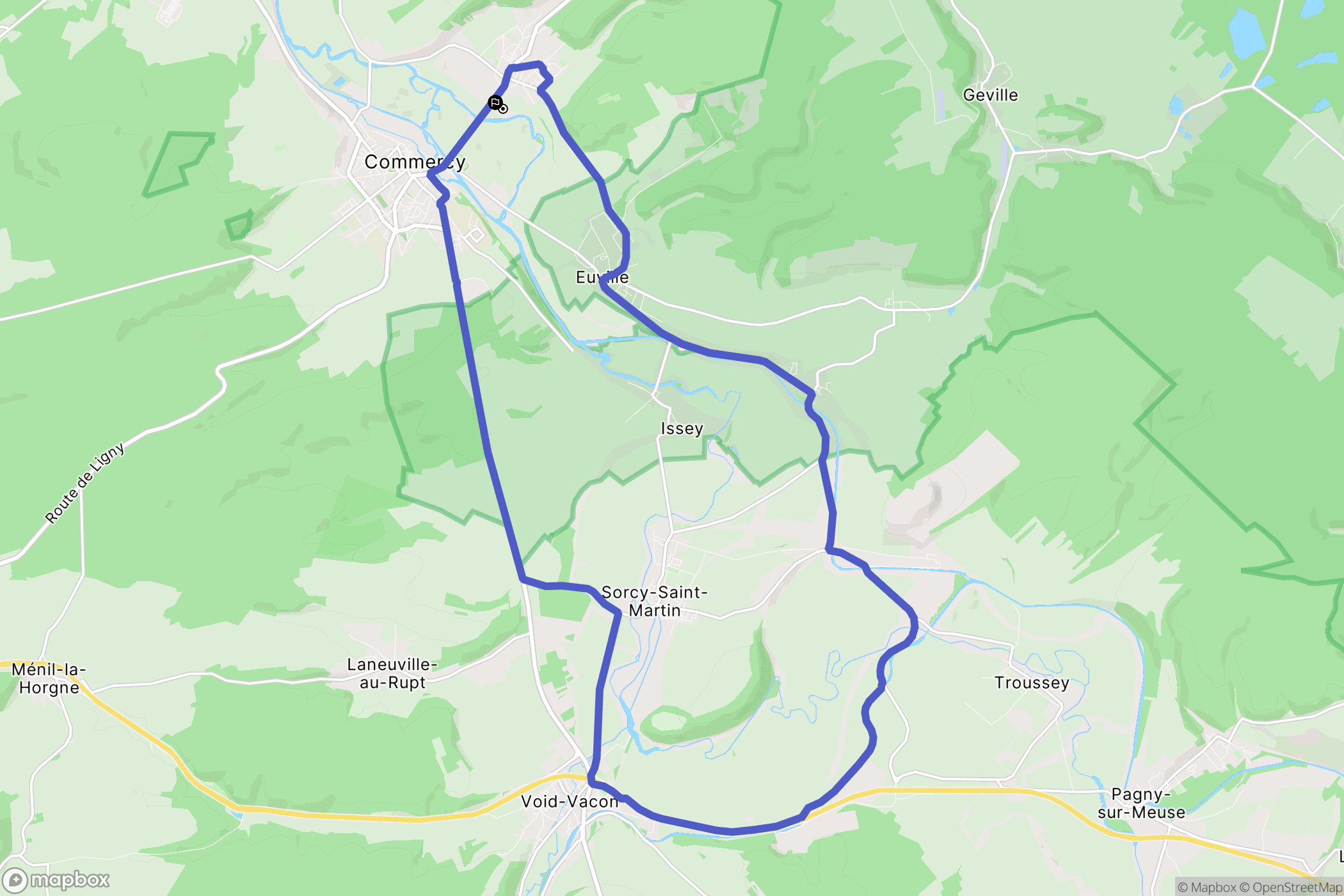 Vignot : carte du parcours de randonnée - France