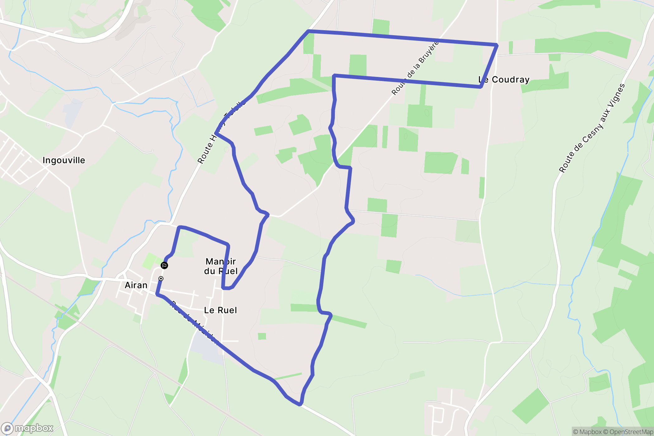 Valambray : carte du parcours de randonnée - France