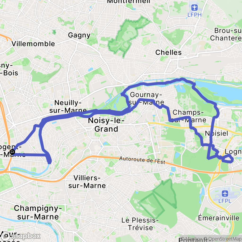 Le Perreux-sur-Marne : carte du parcours de randonnée - France