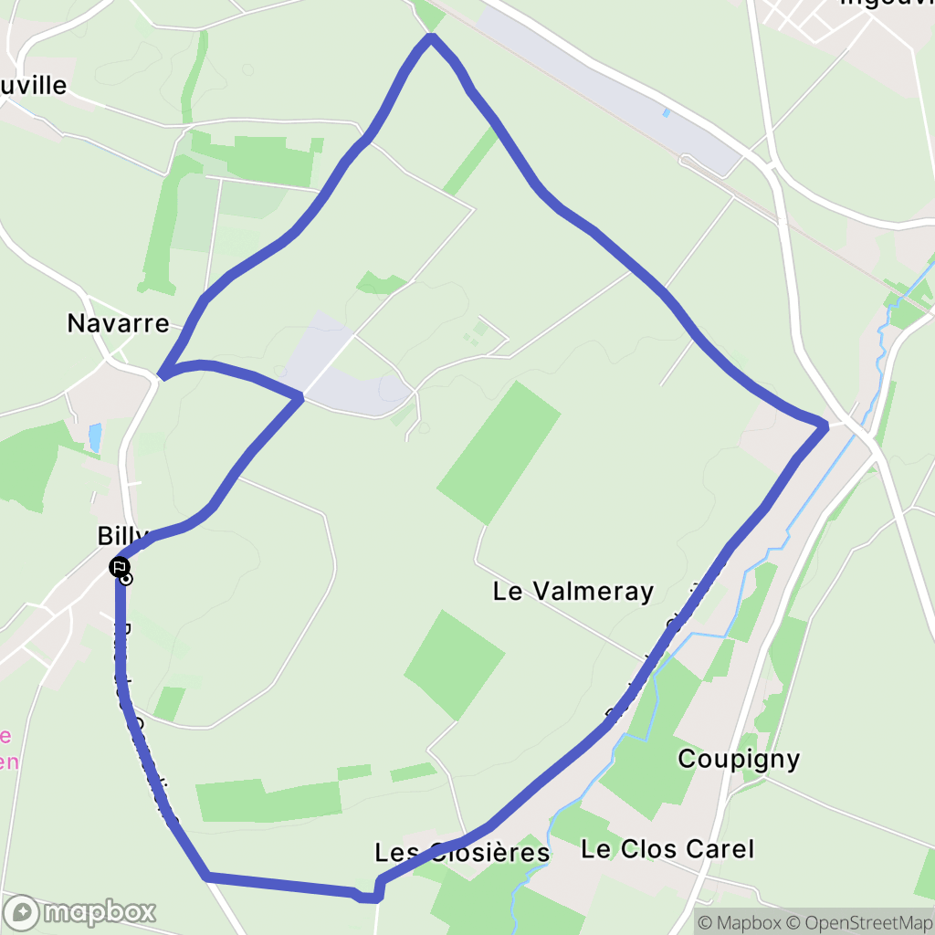 Valambray : carte du parcours de randonnée - France