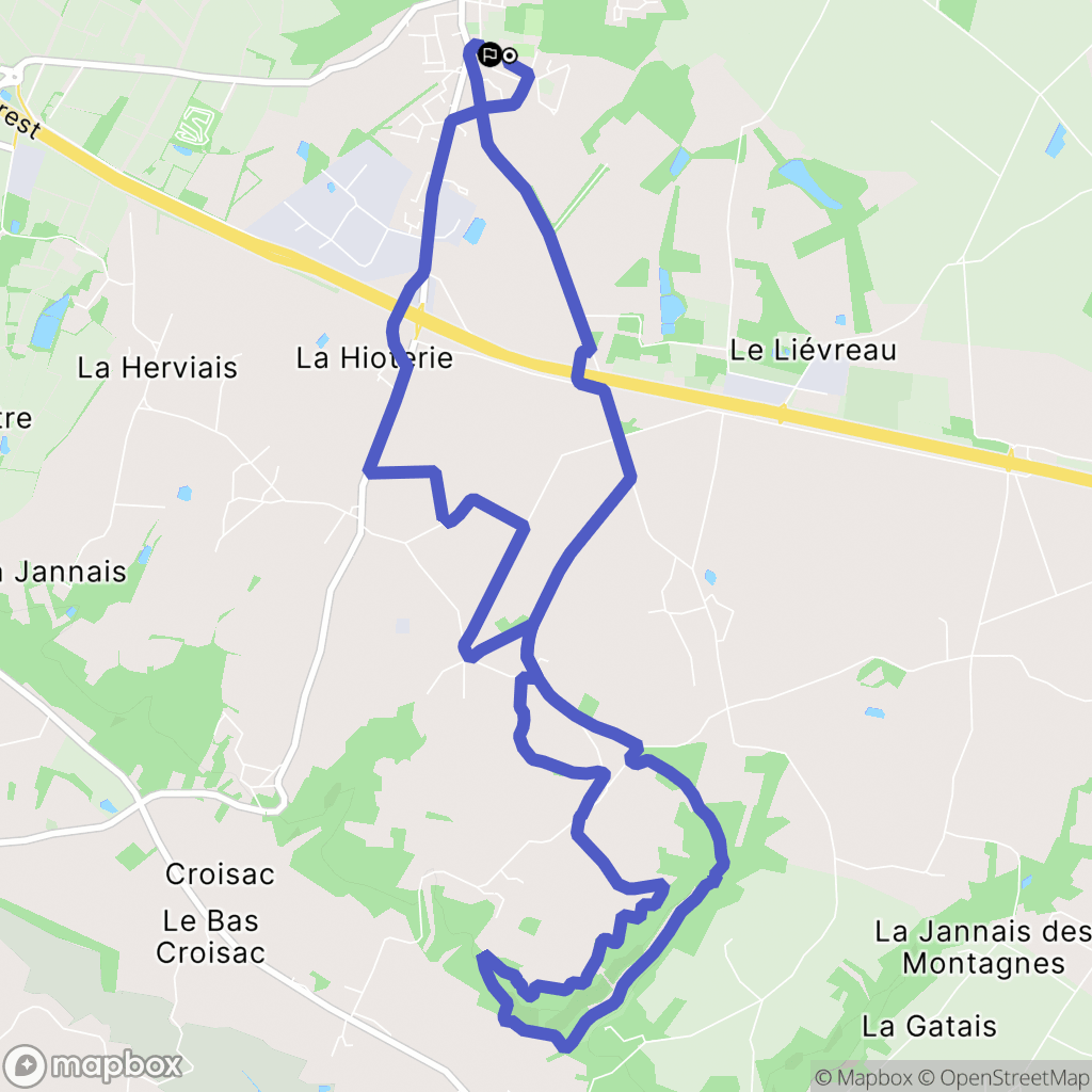 Malville : carte du parcours de randonnée - France
