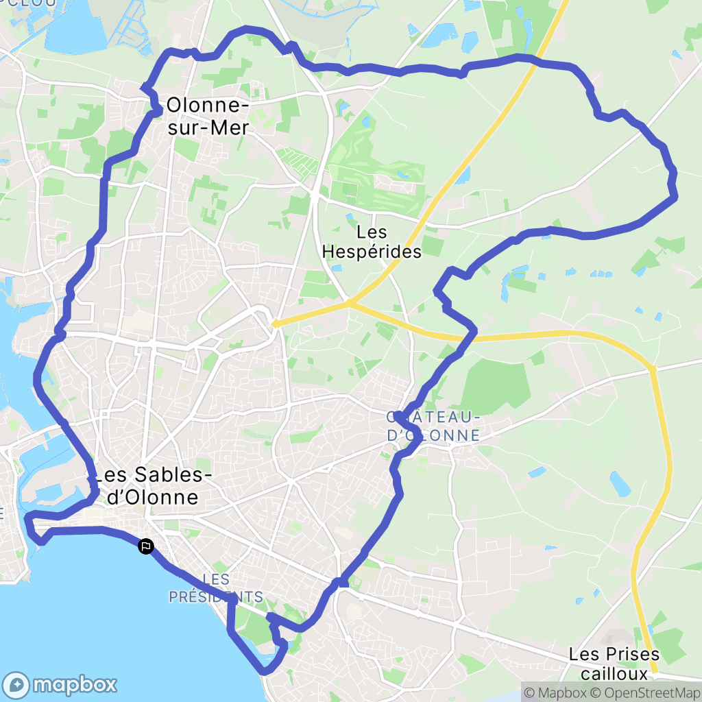 Les Sables-d'Olonne : carte du parcours de randonnée - France