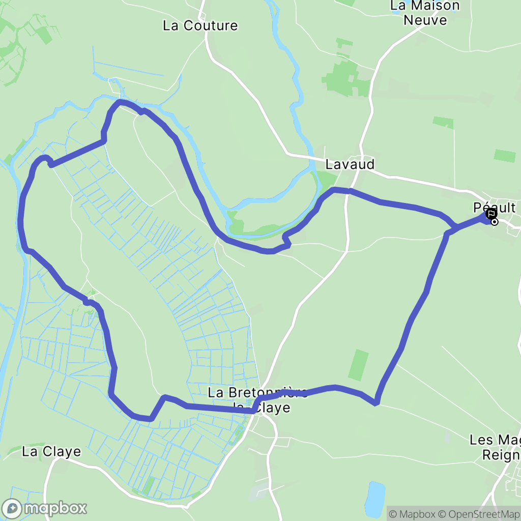 Péault : carte du parcours de randonnée - France