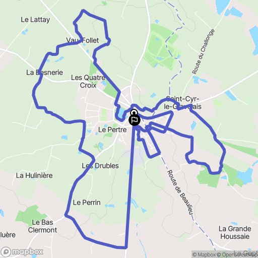 Le Pertre : carte du parcours de randonnée - France
