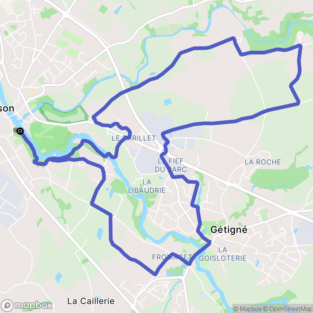 Clisson : carte du parcours de randonnée - France