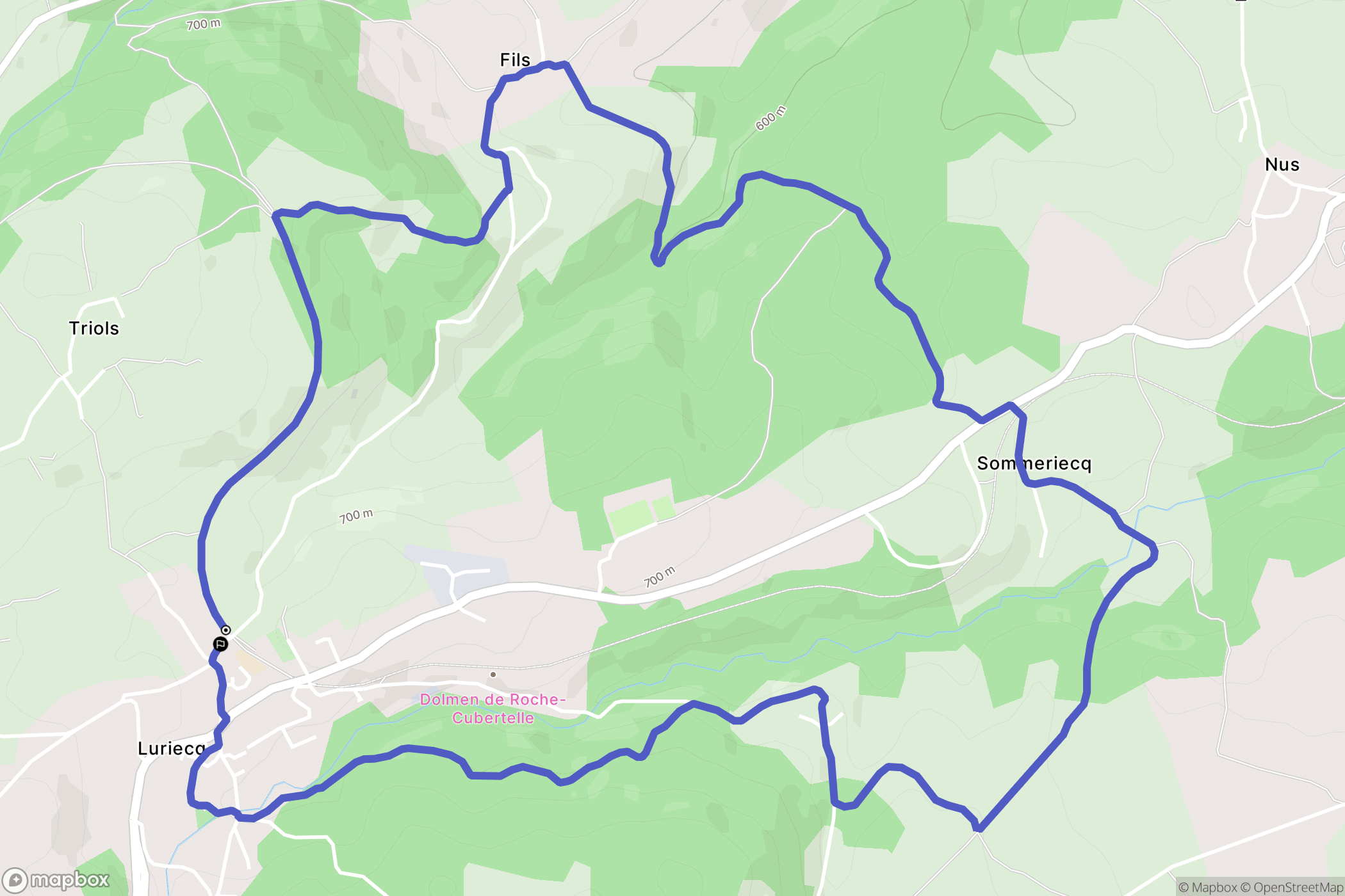 Luriecq : carte du parcours de randonnée - France