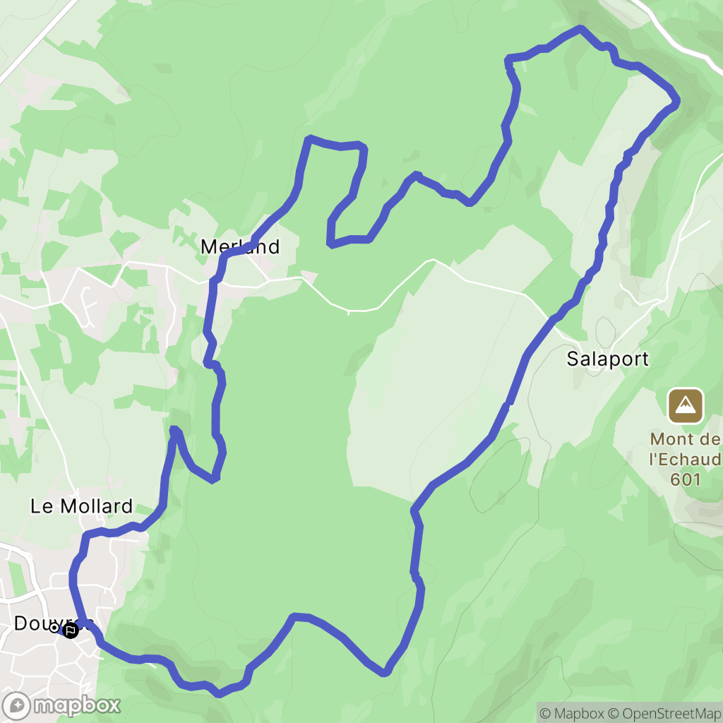 Douvres : carte du parcours de randonnée - France