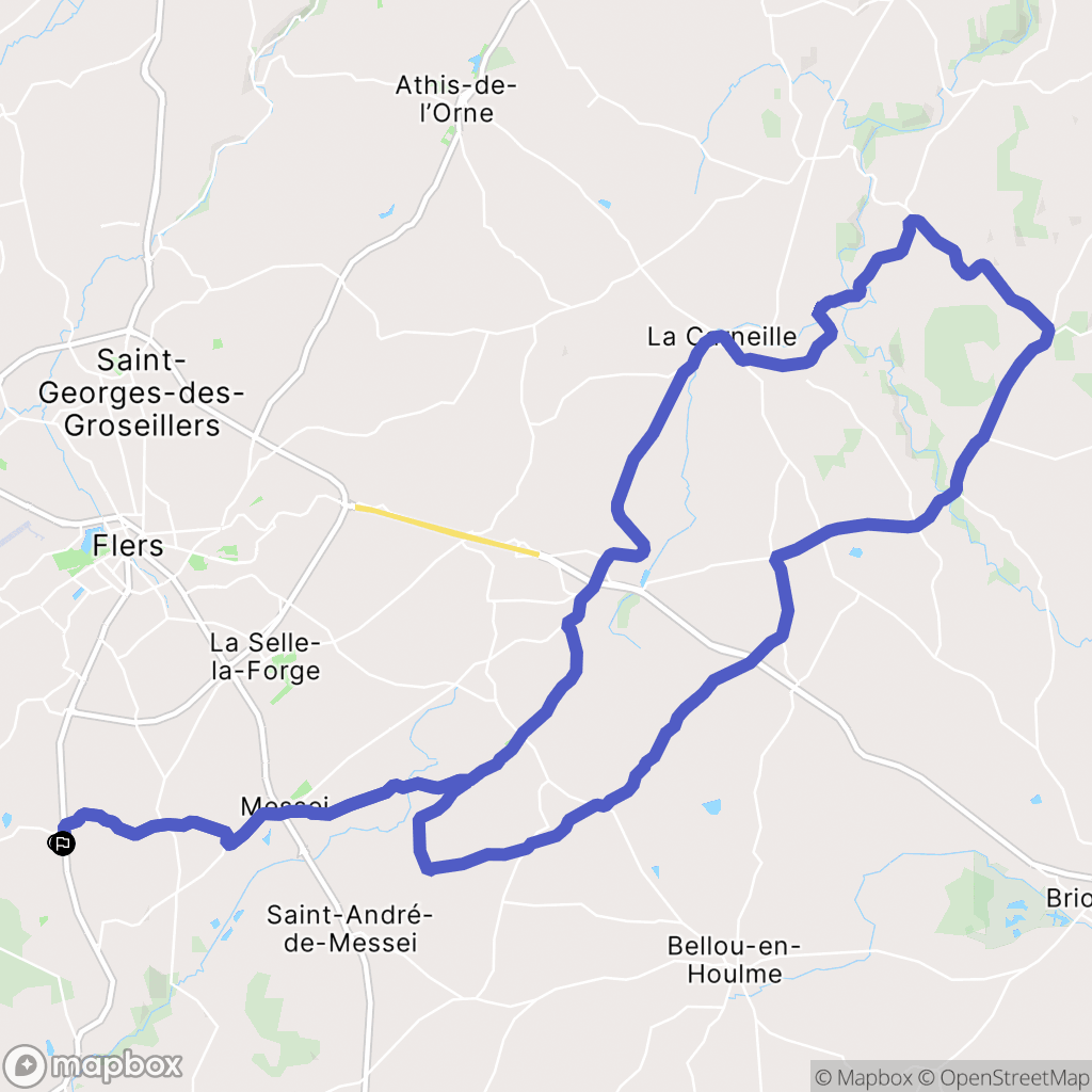 La Chapelle-au-Moine : carte du parcours de randonnée - France